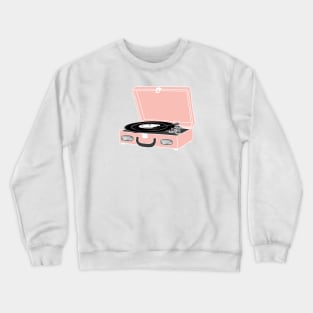 Pink Record Player Crewneck Sweatshirt